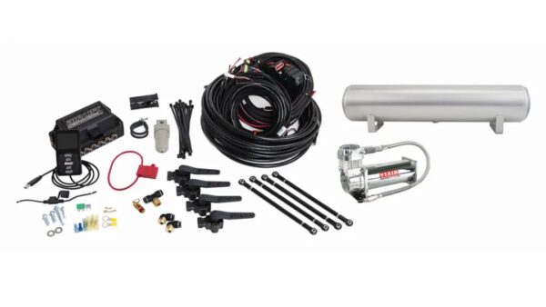 3H Air Management (FNPT Manifold, 1/4" Air Line, 4 Gallon 5-Port Raw Aluminum Tank, VIAIR 444C Compressor)