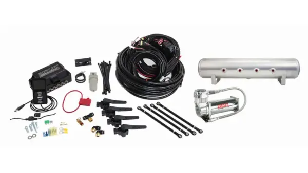 3H Air Management (3/8" Air Line, 4 Gallon 7-Port Raw Aluminum Tank, VIAIR 444C Compressor)