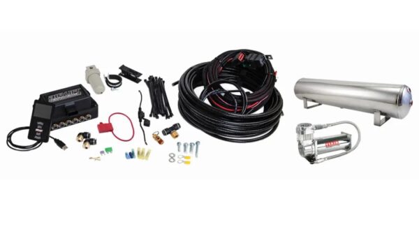 3P Air Management (FNPT Manifold, 1/4" Air Line, 4 Gallon 5-Port Polished Aluminum Tank, VIAIR 444C Compressor)