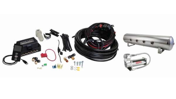 3P Air Management (FNPT Manifold, 1/4" Air Line, 4 Gallon 7-Port Polished Aluminum Tank, VIAIR 444C Compressor)