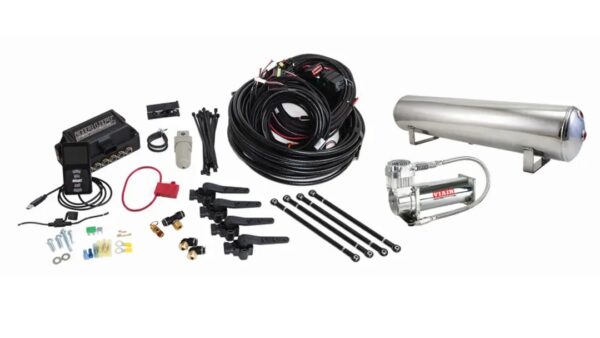 3H Air Management (FNPT Manifold, 1/4" Air Line, 4 Gallon 5-Port Polished Aluminum Tank, VIAIR 444C Compressor)