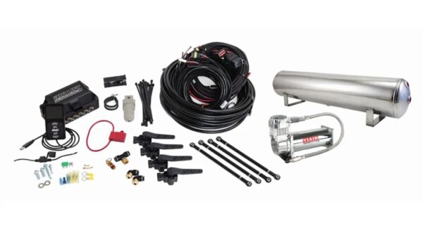 3H Air Management (FNPT Manifold, 3/8" Air Line, 4 Gallon 5-Port Polished Aluminum Tank, VIAIR 444C Compressor)